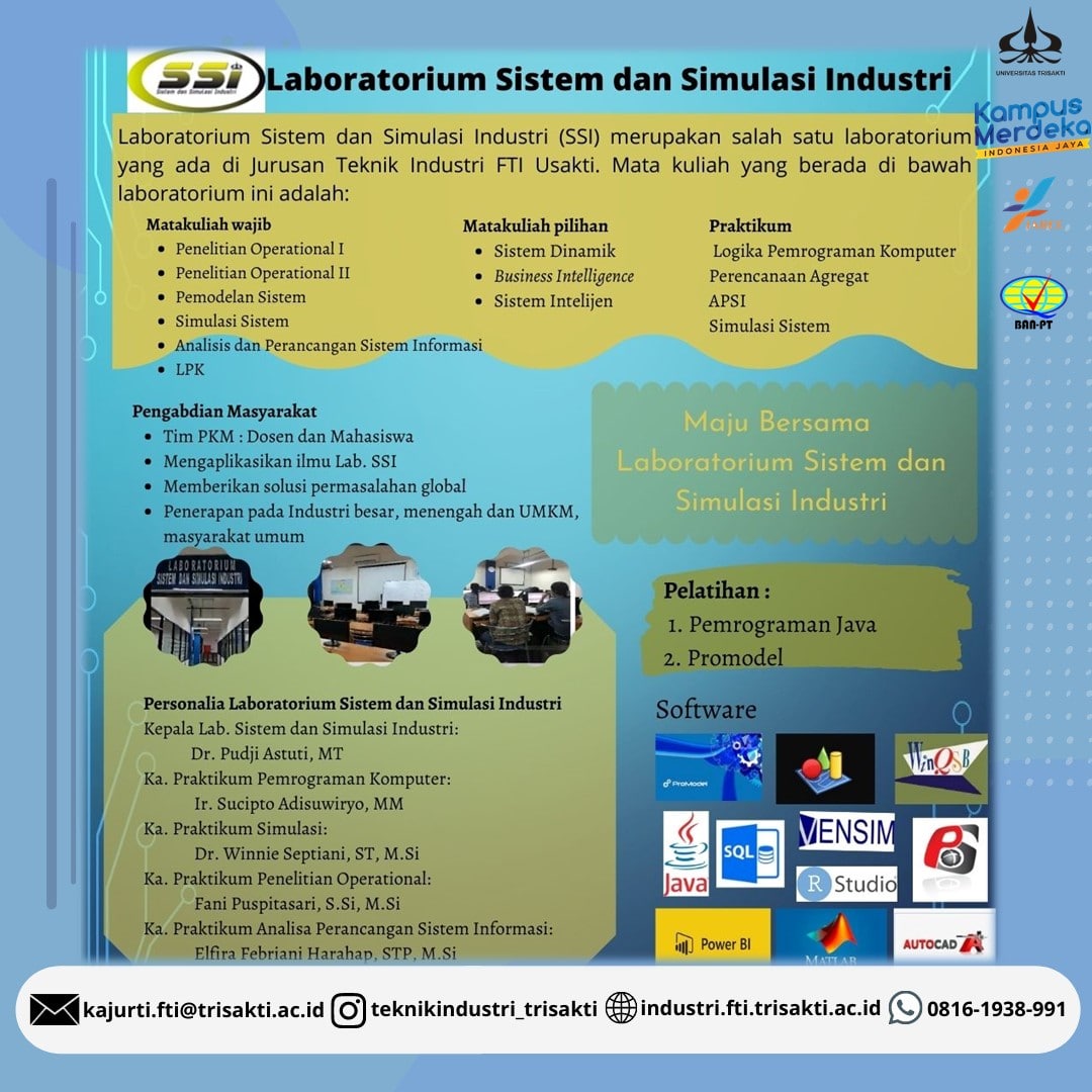 Laboratorium Sistem Dan Simulasi Industri SSI Teknik Industri Trisakti