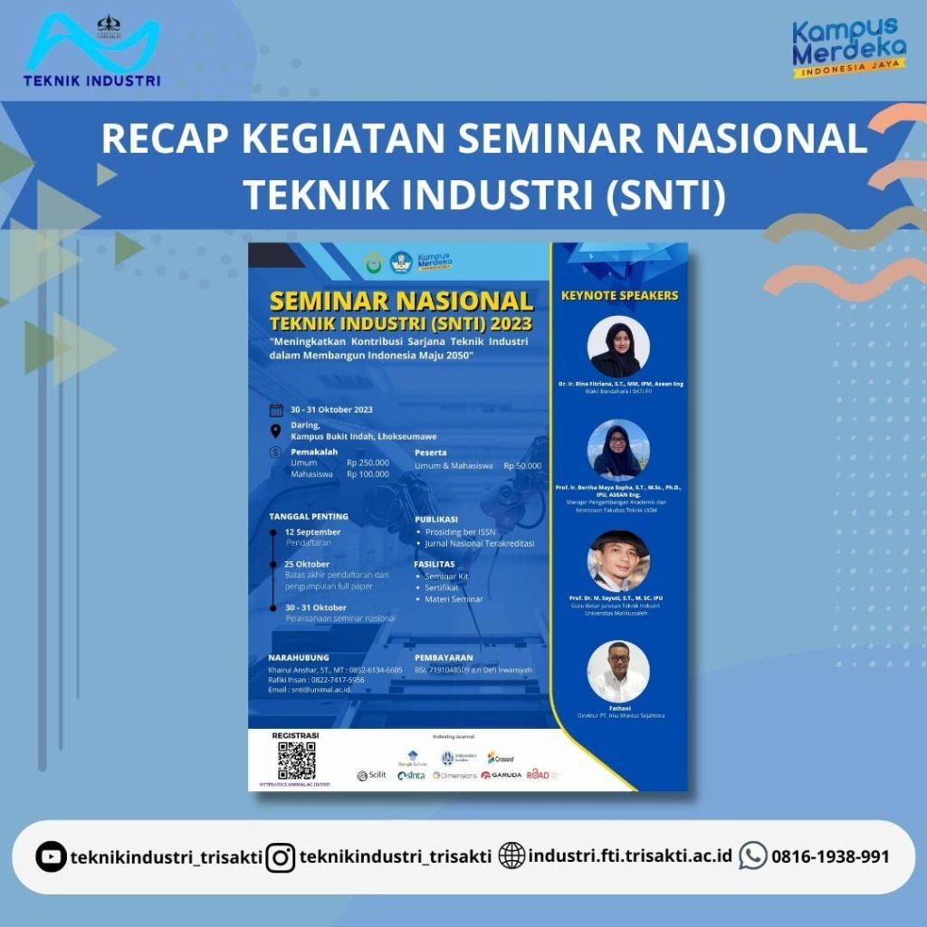 National Industrial Engineering Seminar 2023 "Increasing The ...