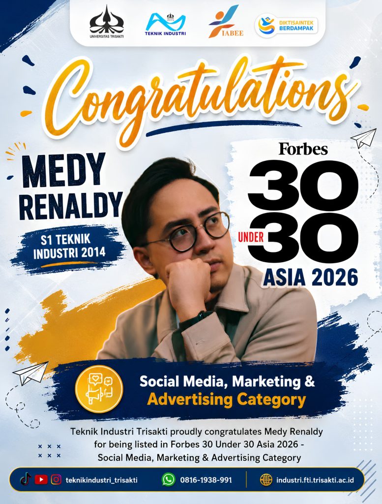 Alumni Teknik Industri Universitas Trisakti Masuk Forbes 30 Under 30 Asia 2026