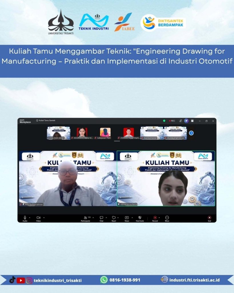 Kuliah Tamu Teknik Industri Universitas Trisakti Bahas Implementasi Engineering Drawing di Industri Otomotif